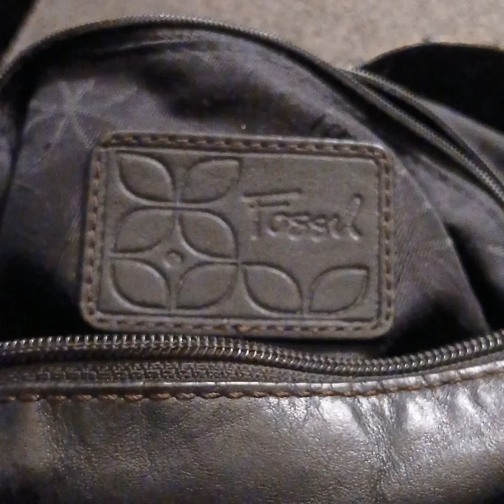 Fossil Black Leather Large Tote Style Bag / Purse